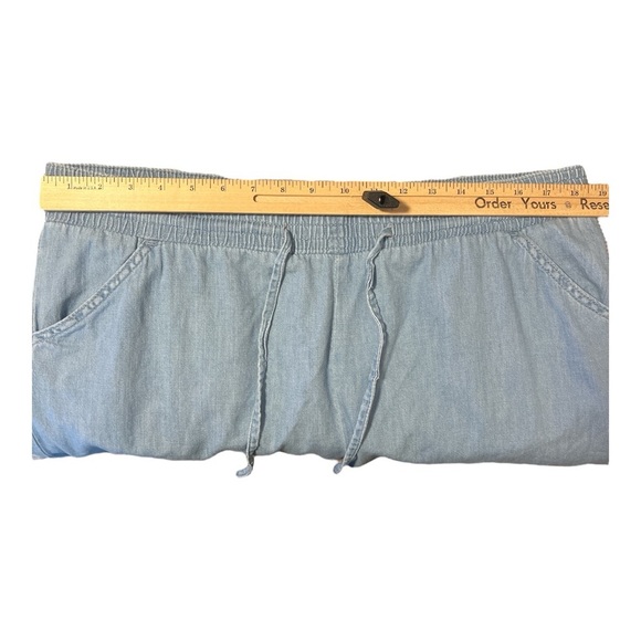 Wrangler Drawstring Chambray Wide Leg Pants Size XL KD1 - Picture 4 of 5